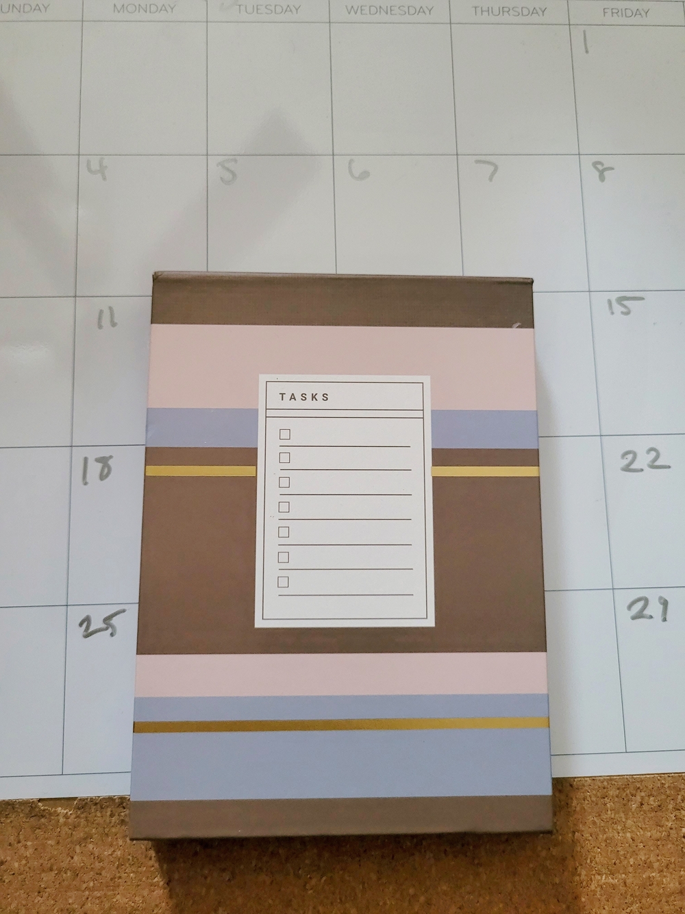 Caliber Hardcover Memo Pad Striped  with Tasks Header - Pink, Lavender, Brown